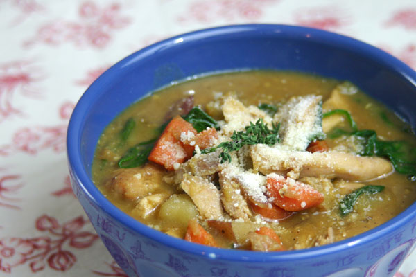 Chicken & Lentil Stew served