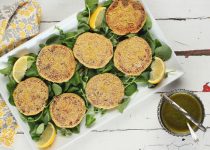 Chickpea Cakes with Spicy Herb Sauce