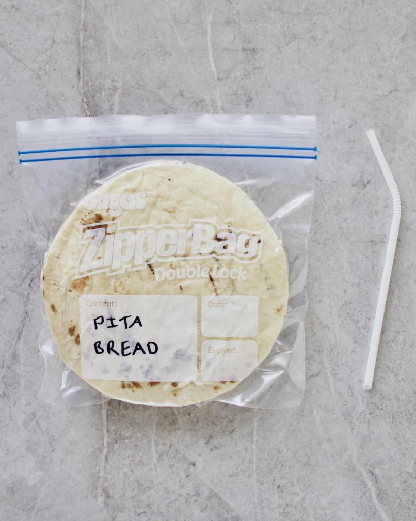 Pita-breads-in-a-freezer-bag-with-excess-air-removed