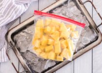 frozen-pineapple-chunks on ice