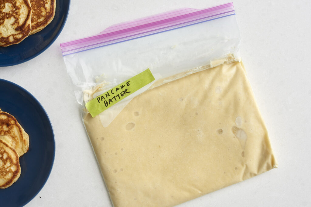 freezing pancake batter in plastic packet-cookingthursday.com