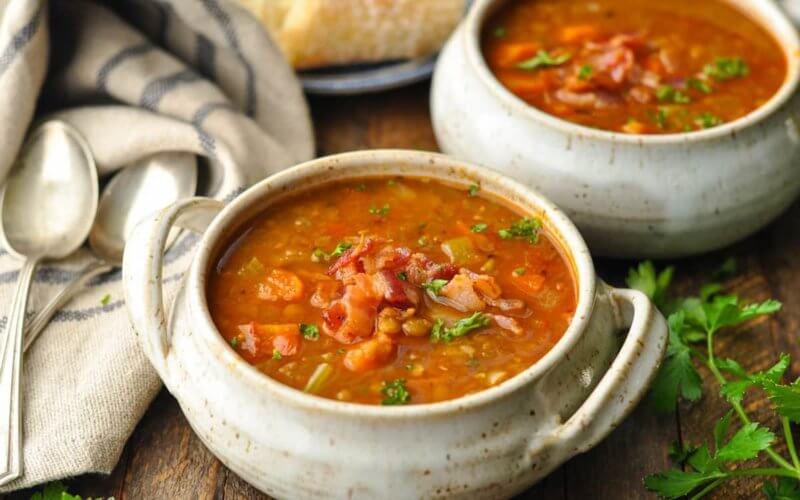 lentil soup served in bowl-cookingthursday.com