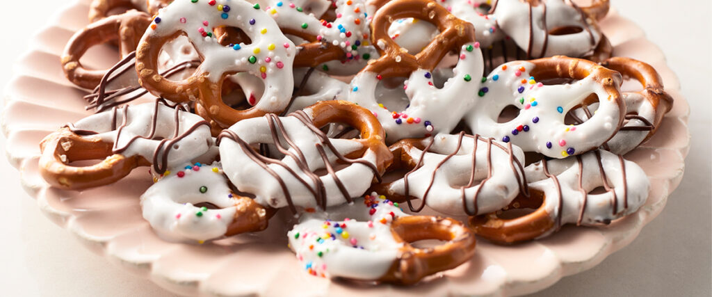 yogurt covered pretzels easy to make served in plate-cookingthursday.com